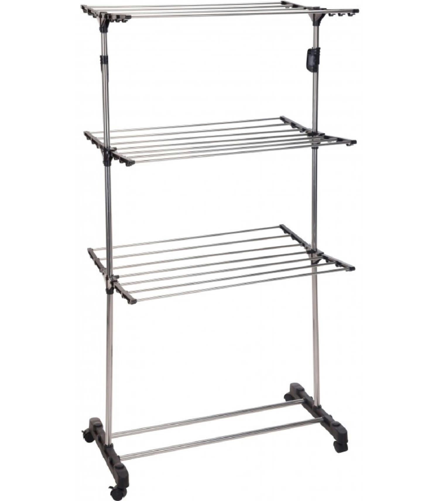 CHROME - Étendoir à linge pliable sur roulettes