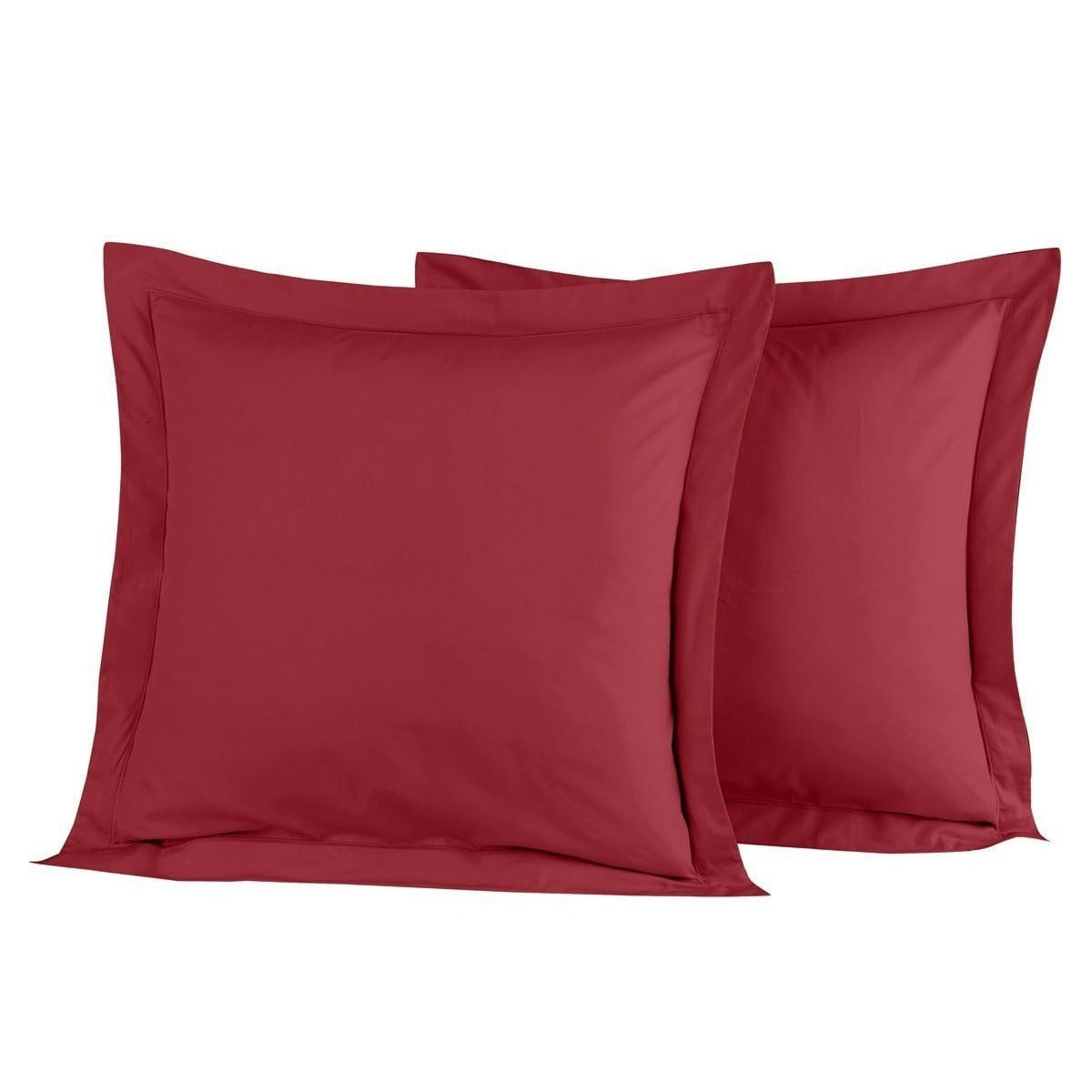 SOFT PERCALE - Lot de 2 taies d'oreiller en percale de coton cardinal 65x65 cm