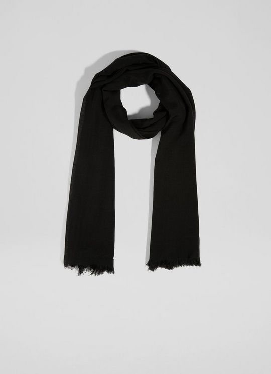 Sc Sutton Black Fabric Modal Blend Shawl