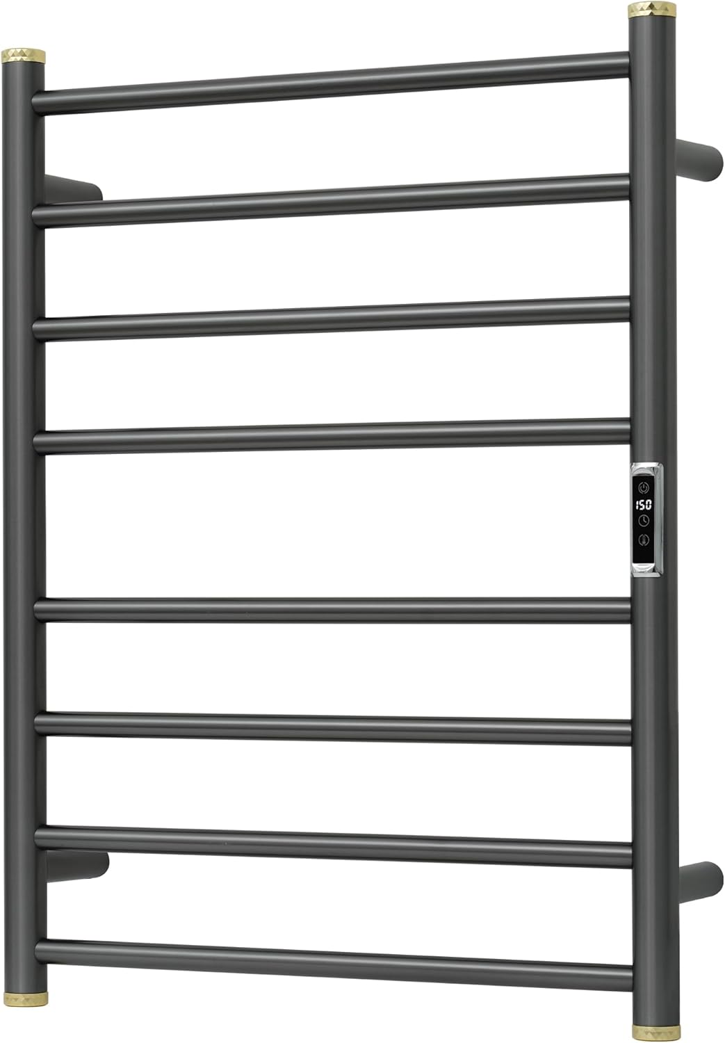 Electric Towel Warmer Rack,Heating Towel Warmer,Timer & Temperature Control,Wall-Mounted Plug-in for Bathroom,Gunmetal Grey,Stainless Steel,8-Bar(27.56x20.87x4.41in)