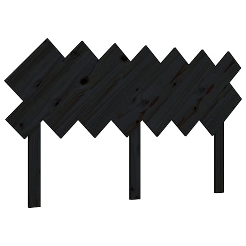 NNEVL Bed Headboard Black 151.5x3x81 cm Solid Wood Pine