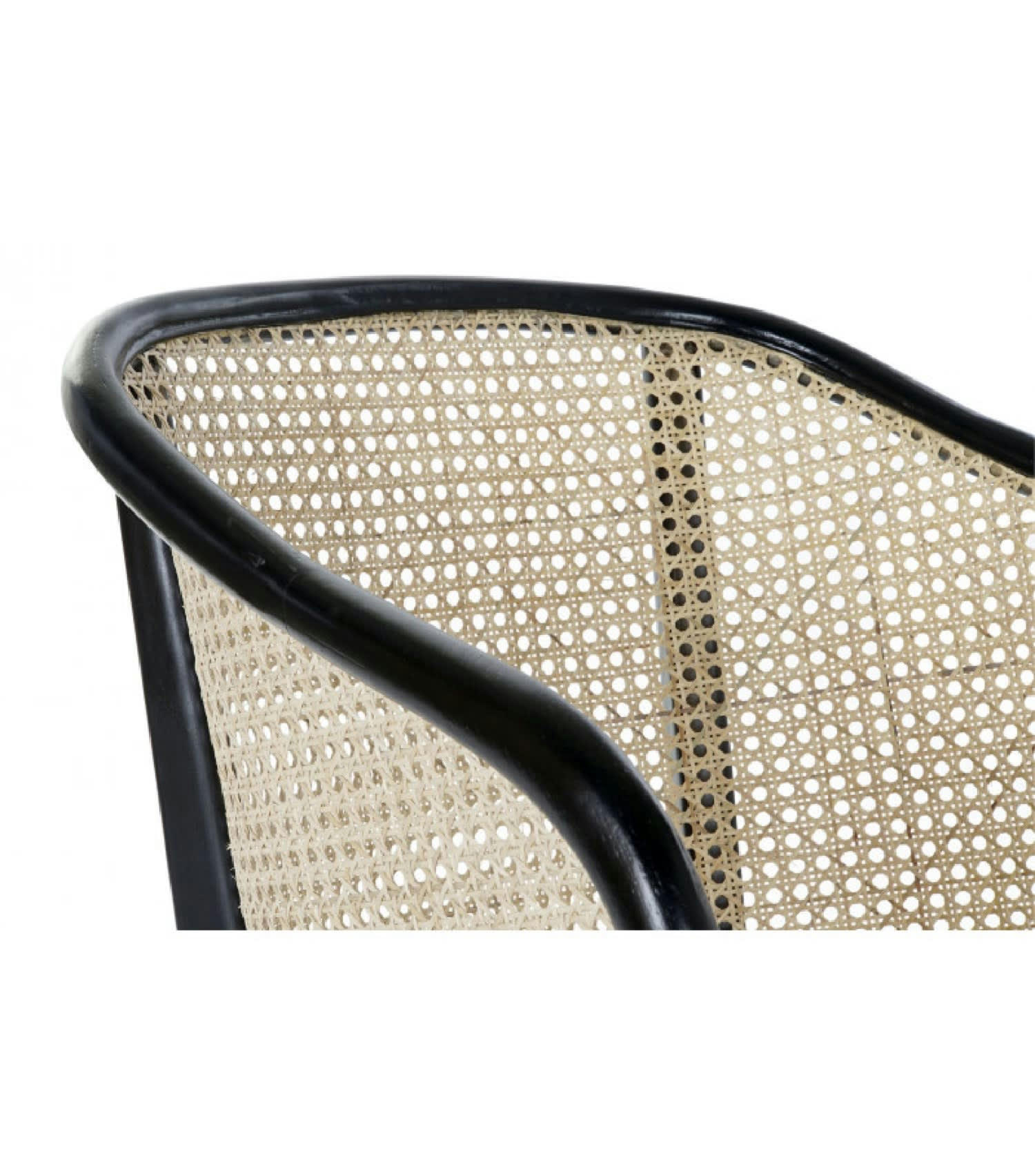 CANNAGE - Fauteuil orme noir et rotin cannage