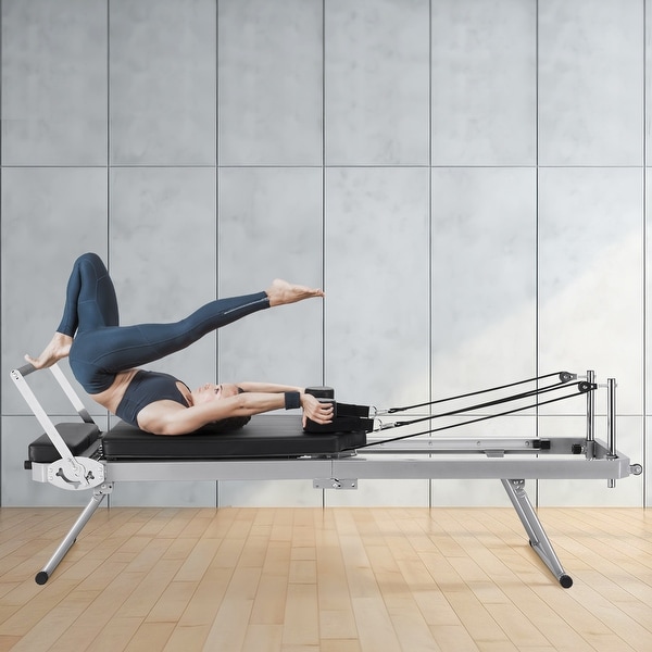 ZENOVA Pilates Reformer，Foldable Pilates Reformer Machine for Home and Gym Use to Balanced Body