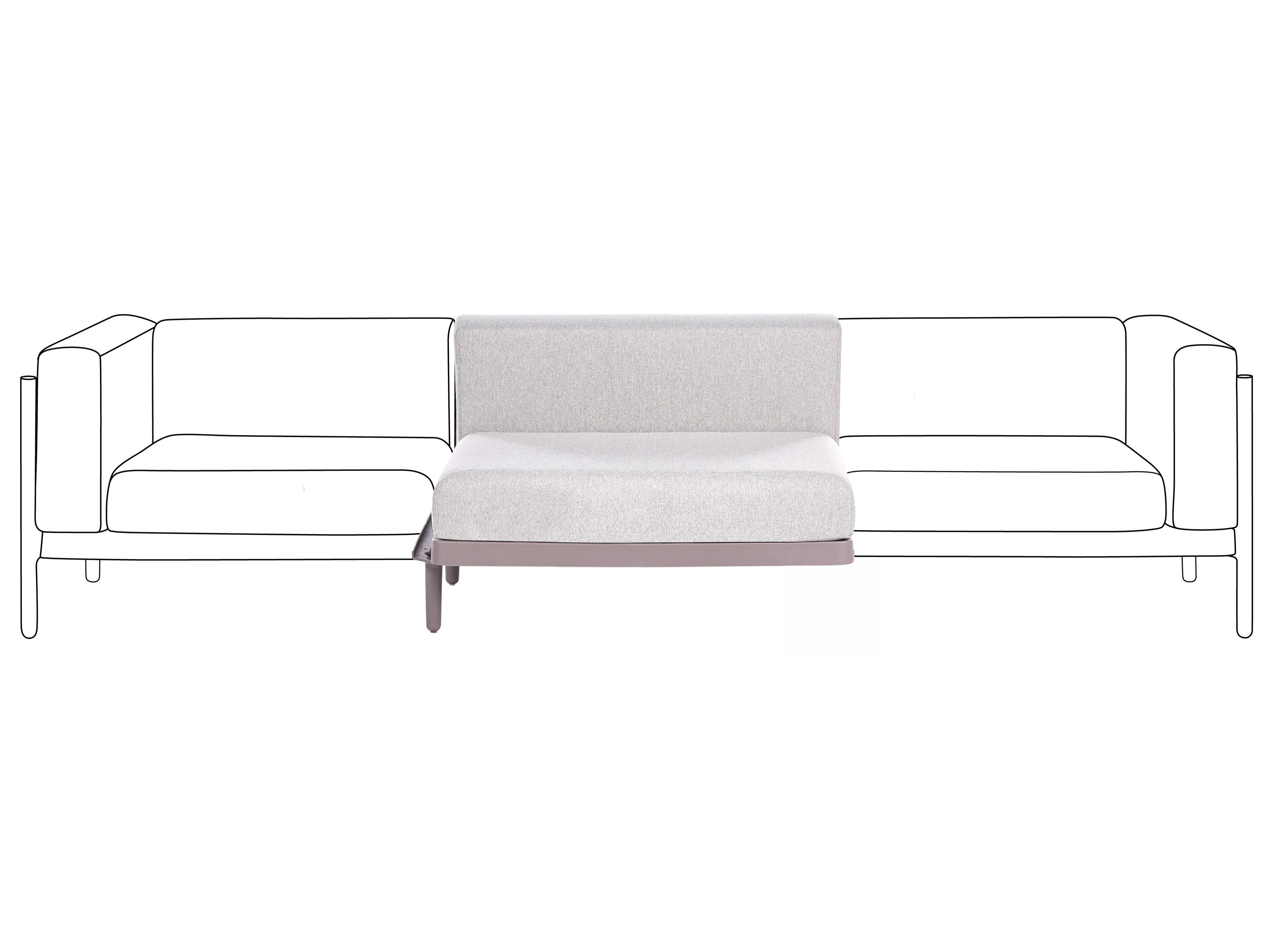 Garden Sofa Extension Module FERRETTI Taupe