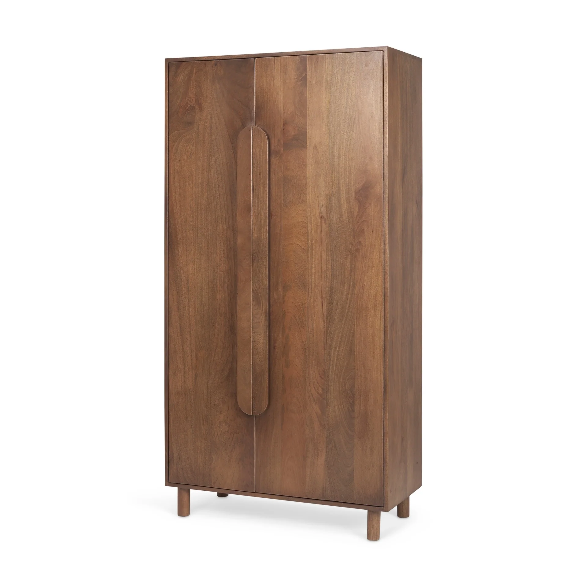 Astrid Medium Brown Solid Wood Armoire Cabinet - 38.8L x 19.8W x 68.5H