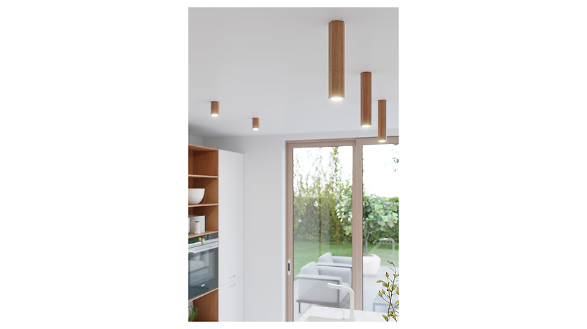 Lampa natynkowa Zeke 10 cm drewniana brązowa