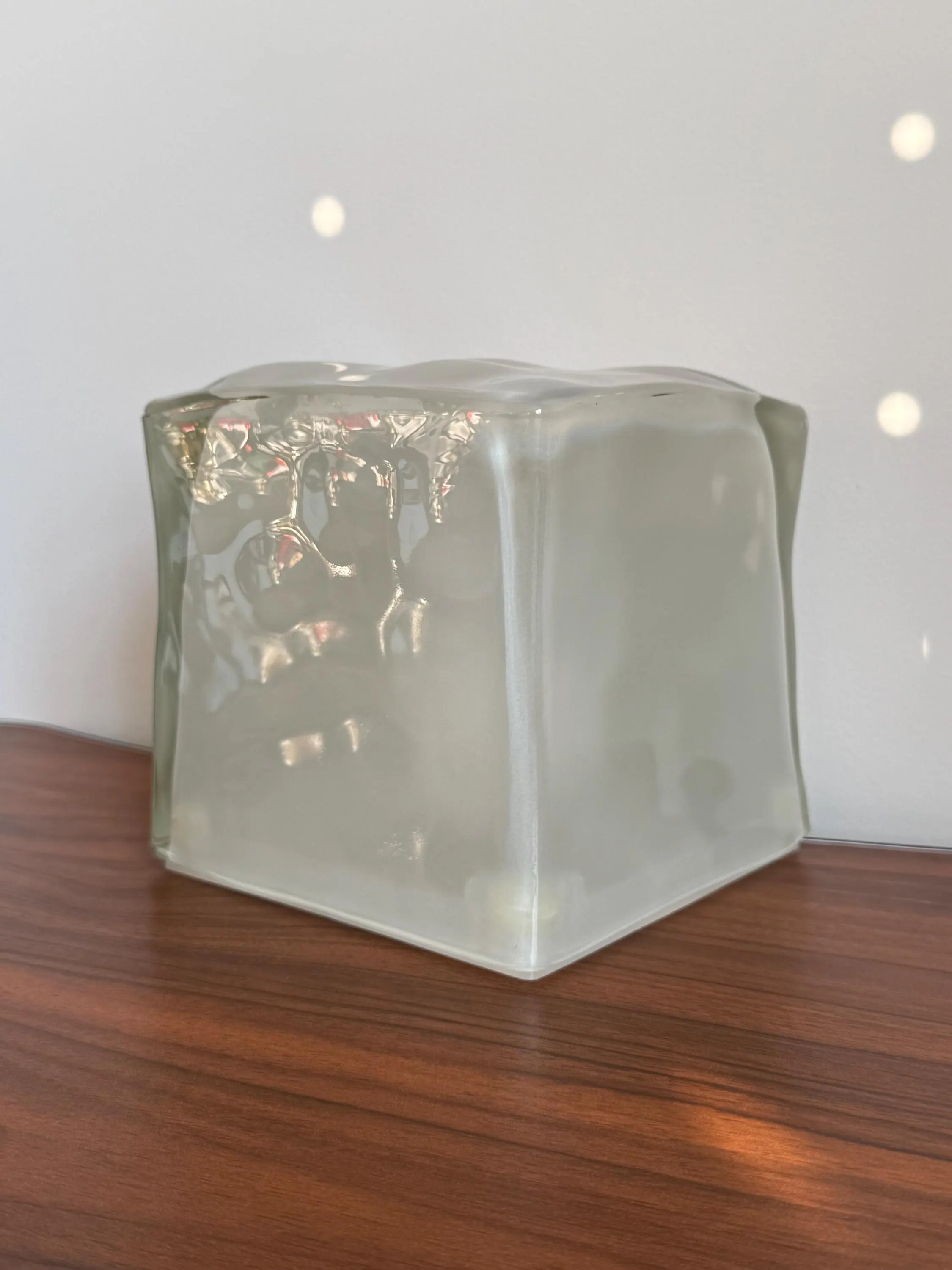 Vintage IKEA Iviken Ice Cube Lamp | 1990s Frosted Glass Scandinavian Table Lamp