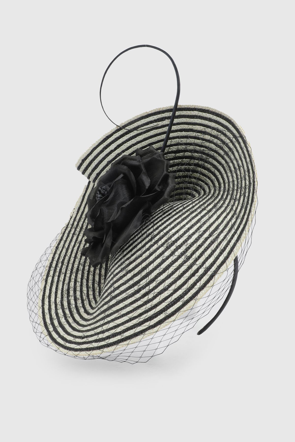 KarenMillen Asymmetric Flower & Quill Fascinator