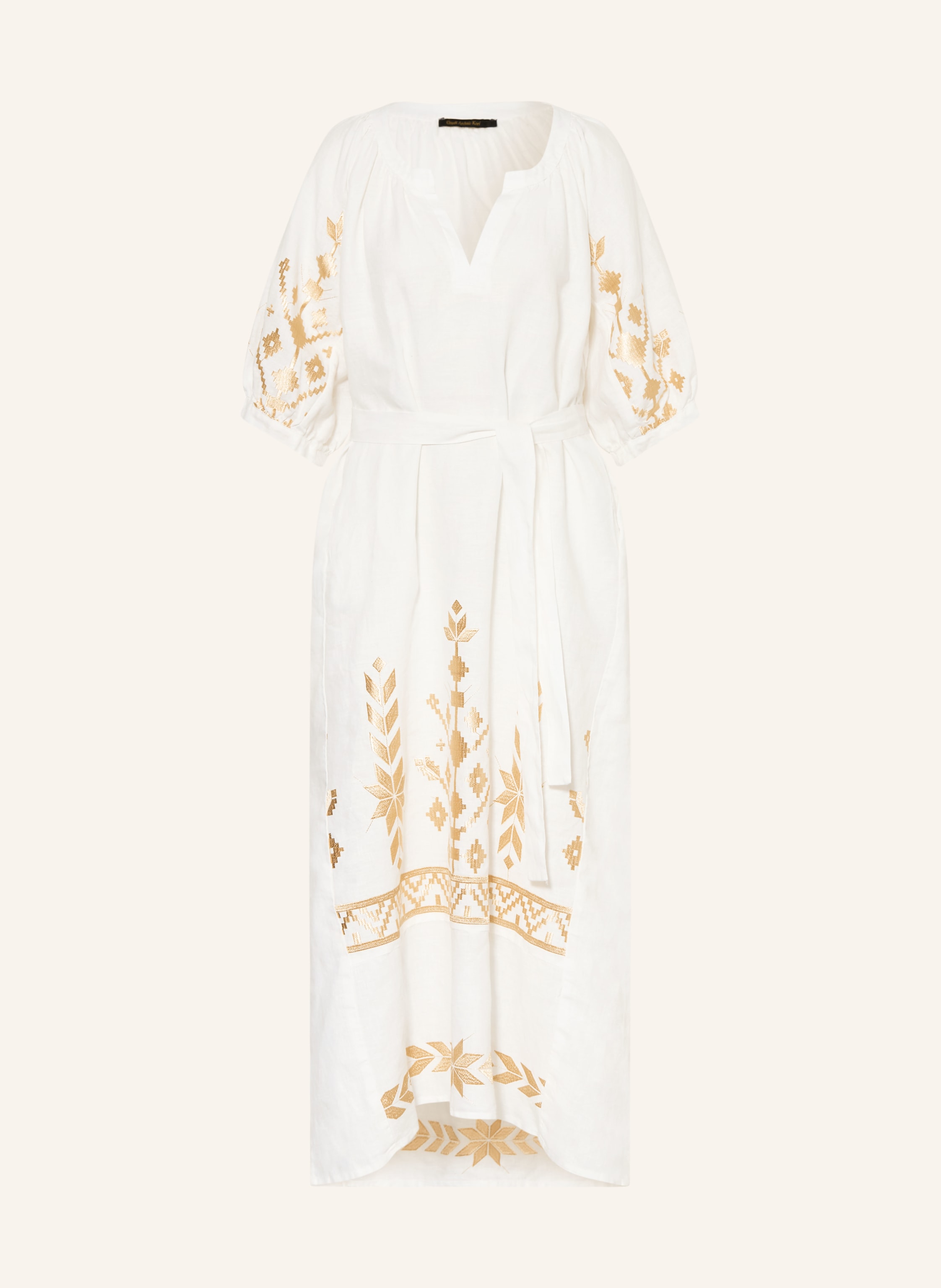 Greek Archaic Kori Strandkleid IOS aus Leinen mit 3/4-Arm