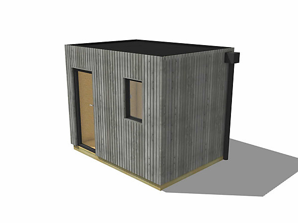 Extension bois traité autoclave en bois 3,3 x 2,4 x 2,7 m avec plancher isolé / menuiseries alu k-line