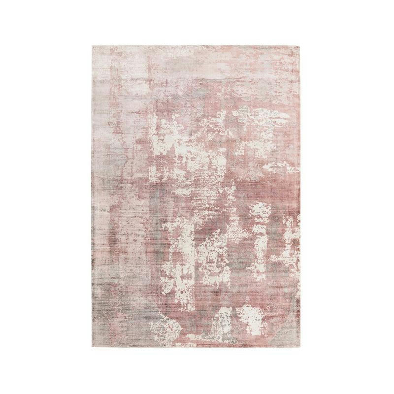 BERCY - Tapis de salon moderne viscose rose poudré 200 x 290