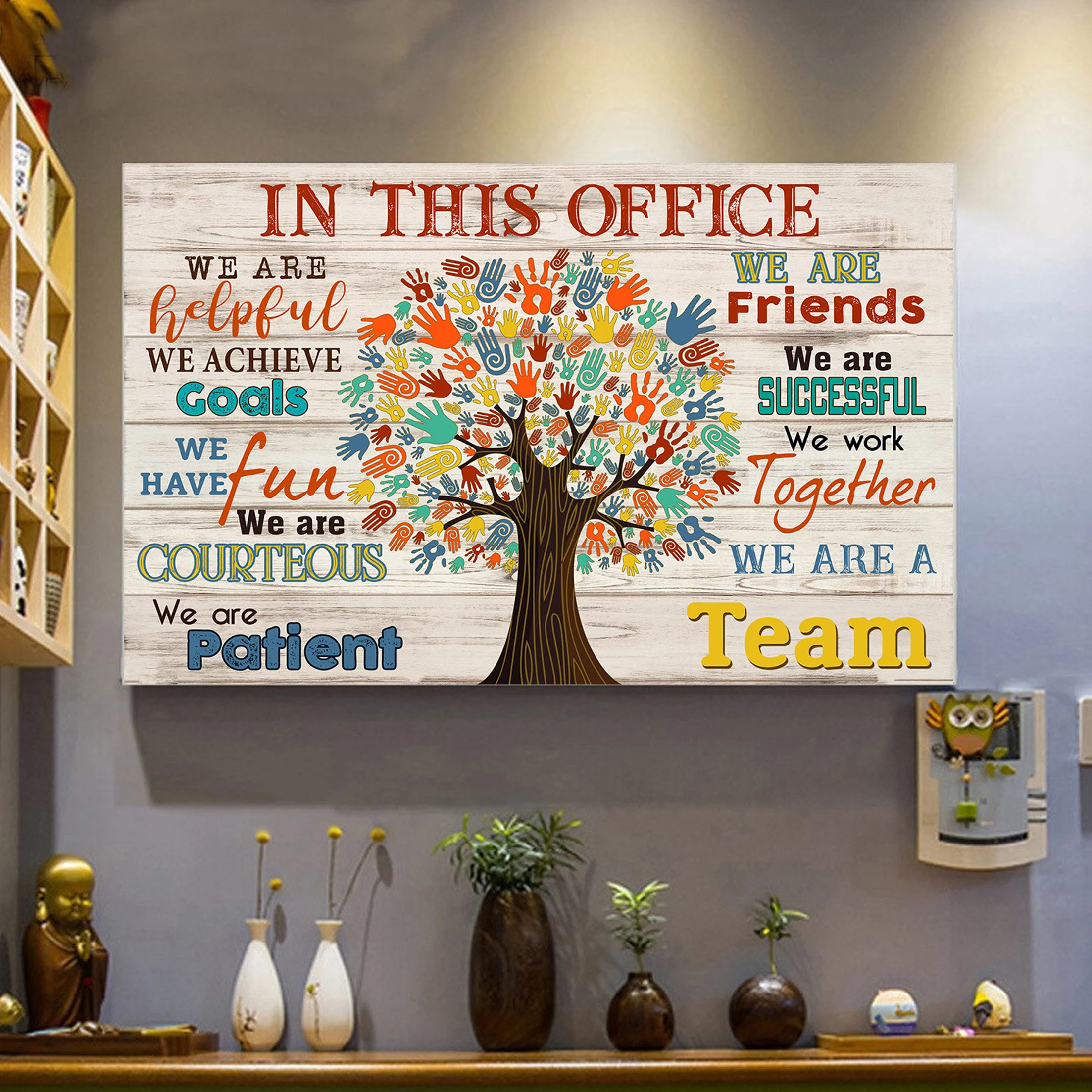 In This Office We Are A Team Poster, Positive Workplace Wall Art, Motivational Office Decor, Gift for Coworkers, Boss, Office Wall Print