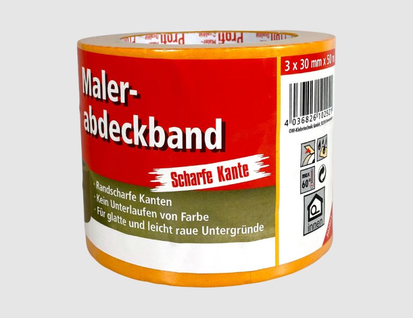 Malerabdeckband 3er Pack 30 mm x 50m