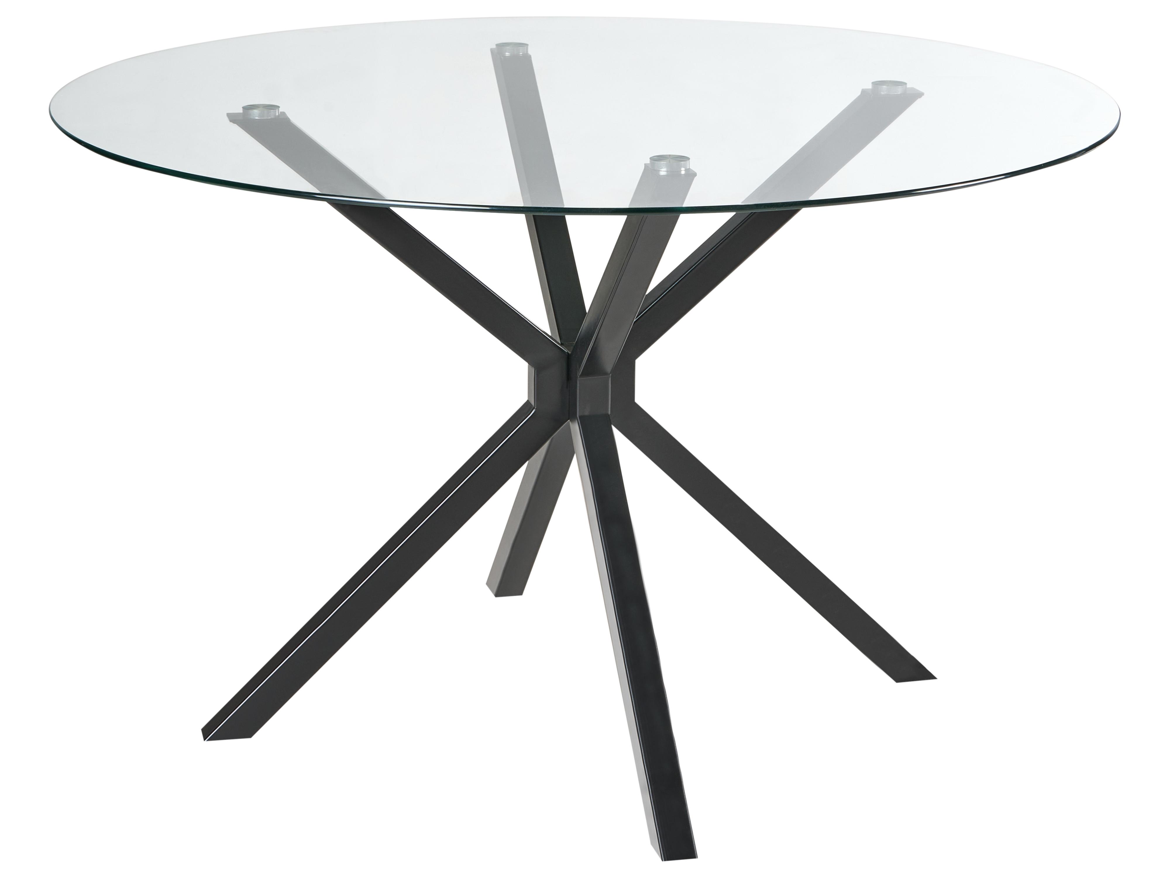 Dining Table MESTON Black 120 cm 120 cm Tempered Glass