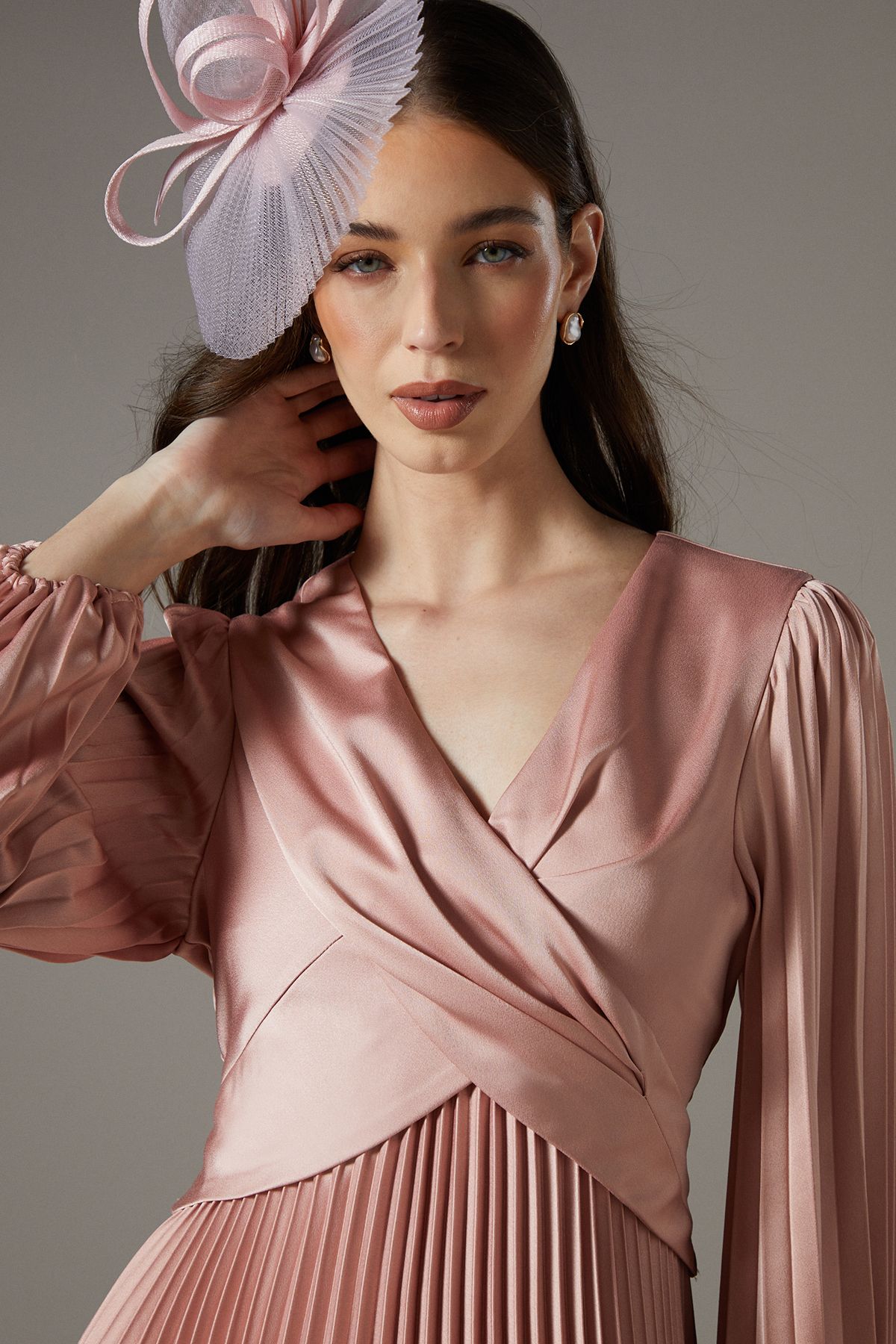 Coast Petite Pleat Skirt Midi Dress