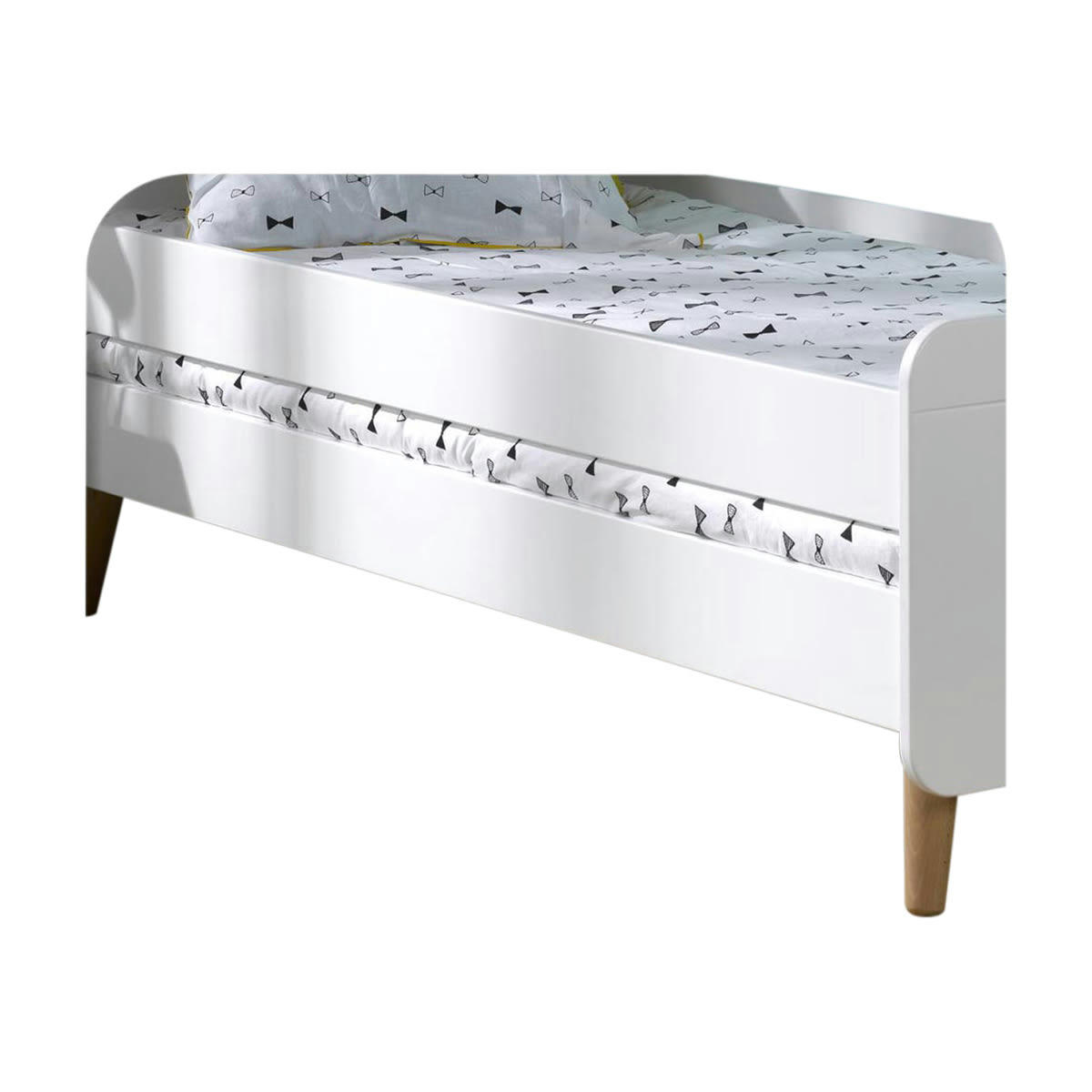 SPIKE - Barrière de lit 190 cm bois massif blanc