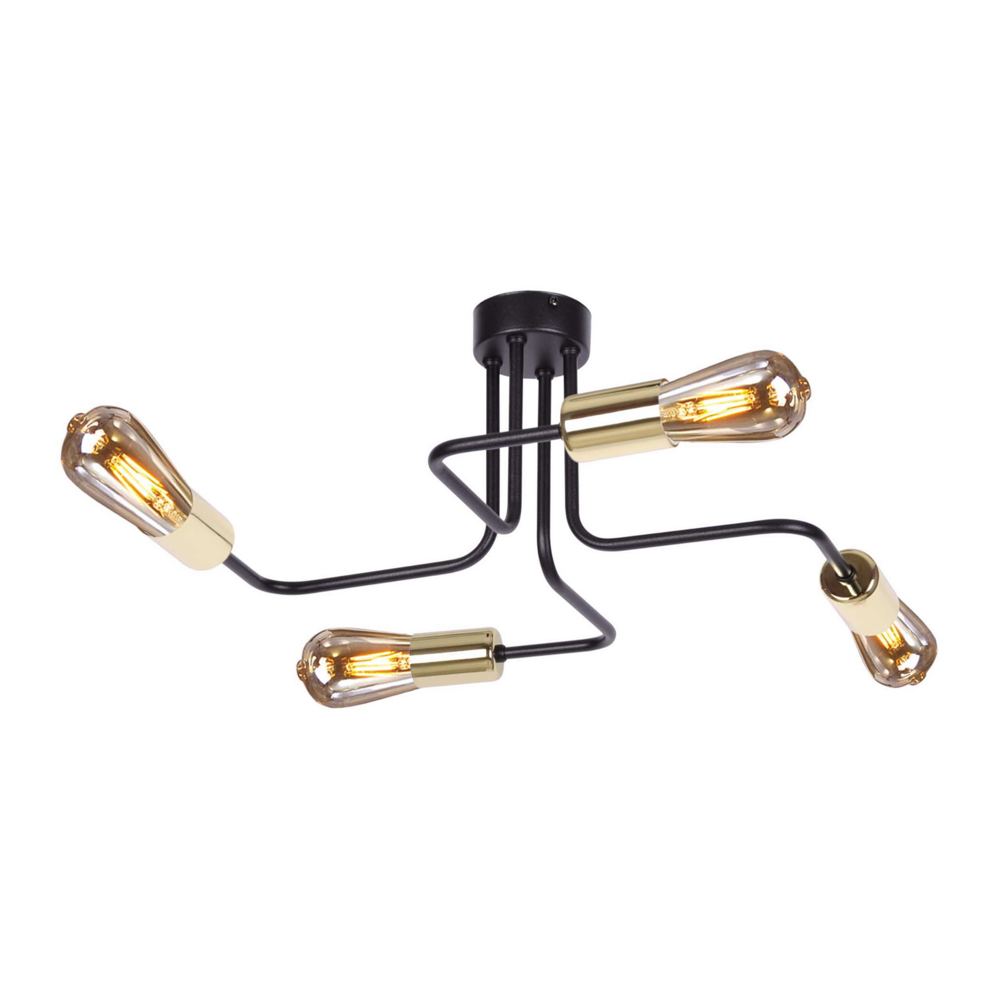 Lampa sufitowa czarna KUGA 4xE27x60W wym: 22x52x52 cm Kaja