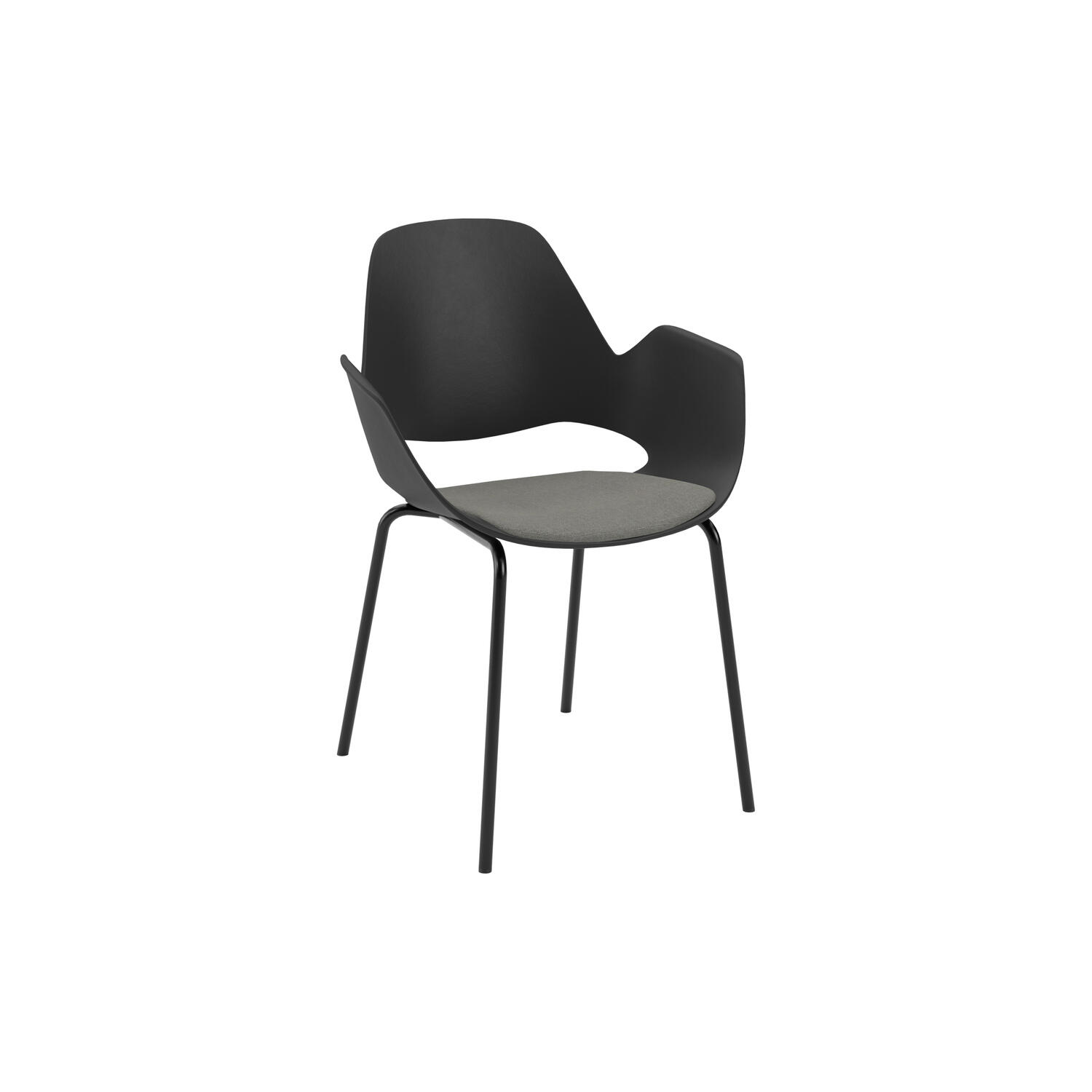 FALK Tube stol med arml&aelig;n, light grey