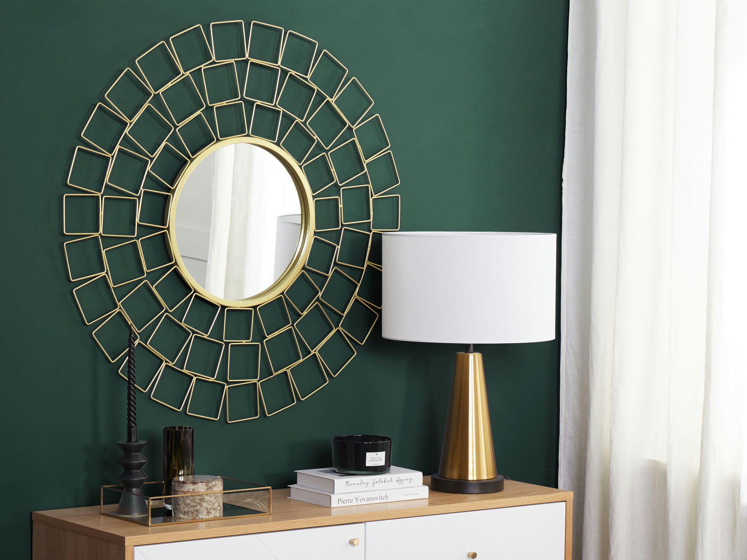 LABRIT - Miroir en métal doré 90x90