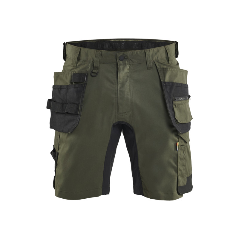 Short de travail Stretch 2D avec poches flottantes vert forêt et noir 46 BLAKLADER