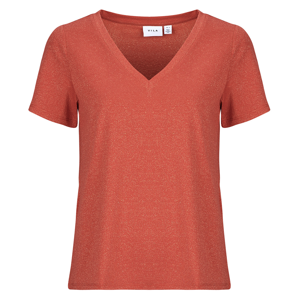 Vila - VILUXI GLITTER V-NECK - Pink