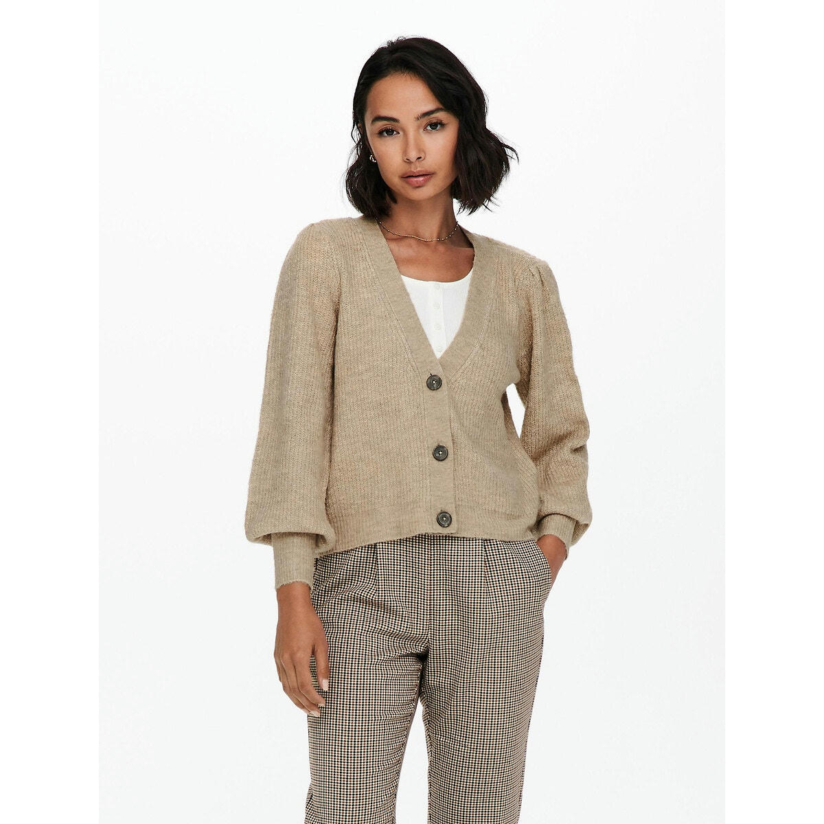 Gilet court en maille mousseuse