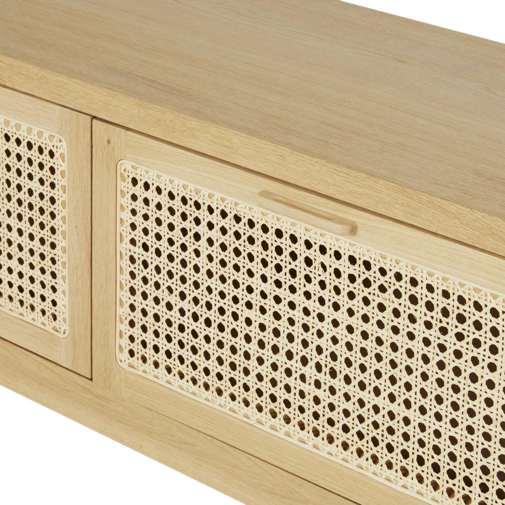 Canopy - Meuble TV 3 trappes cannage en rotin