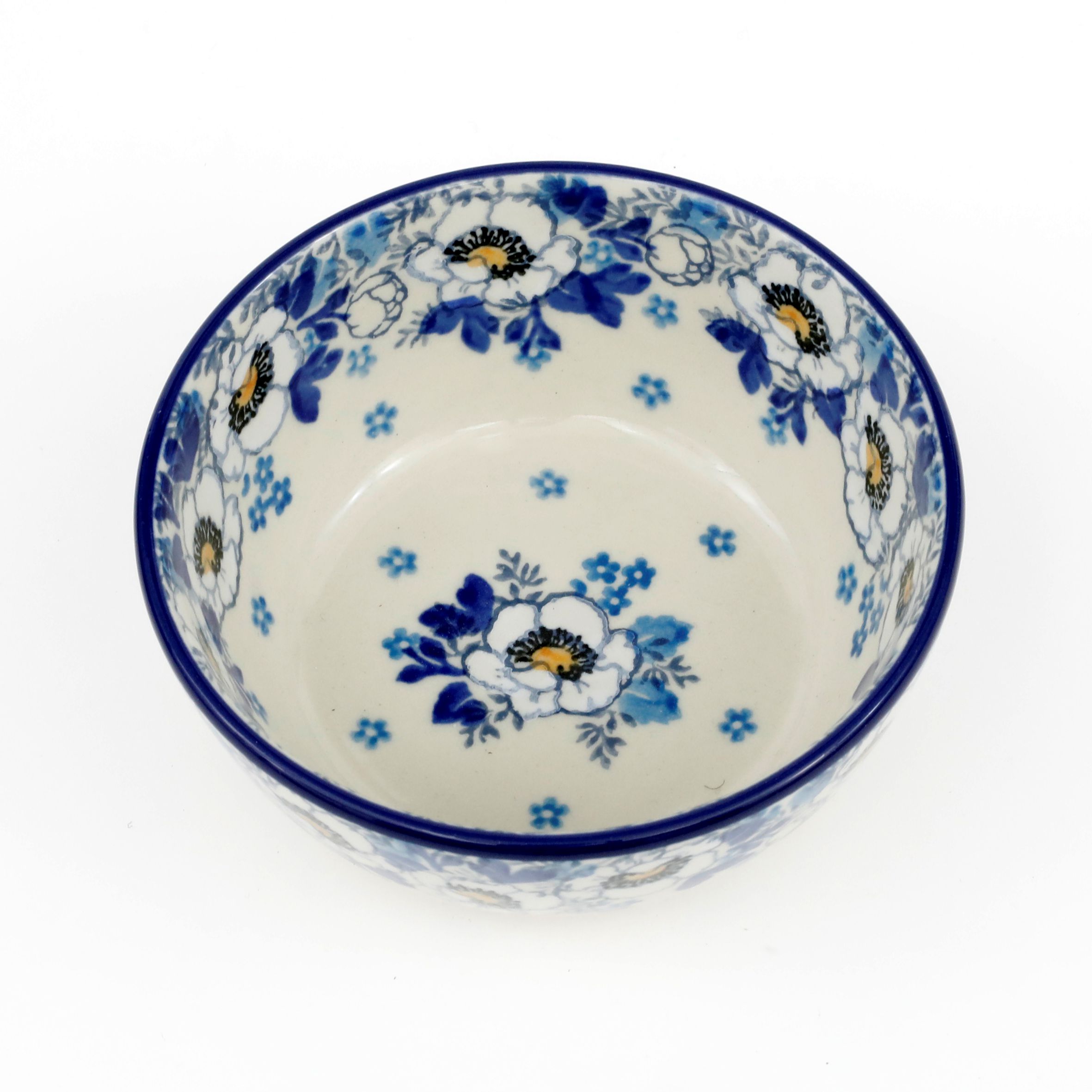Miska ceramiczna 017 v-0,25l 2222X Biało-niebieskie anemony