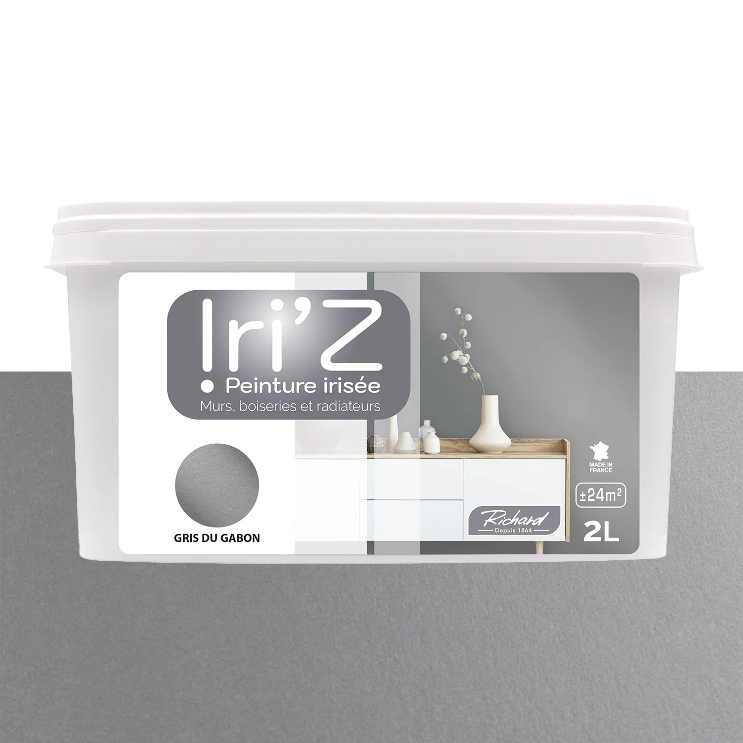 Richard Peinture IRIZ Peinture gris du Gabon Brillant 2 L