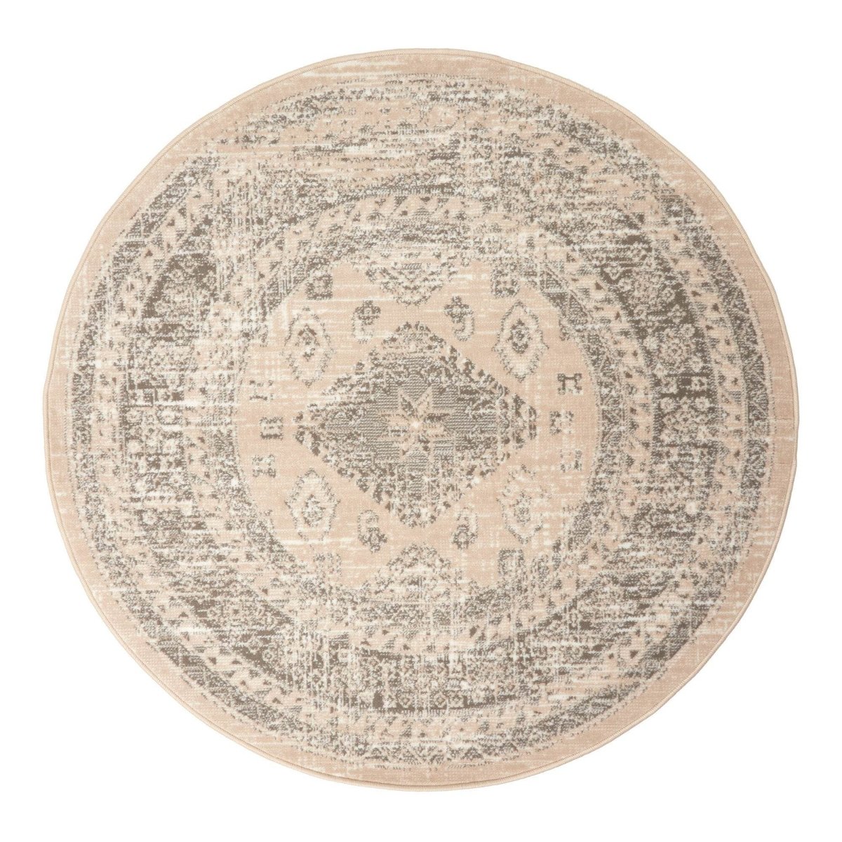 Interieur05 vintage vloerkleed Aila - beige - Ø 160 cm