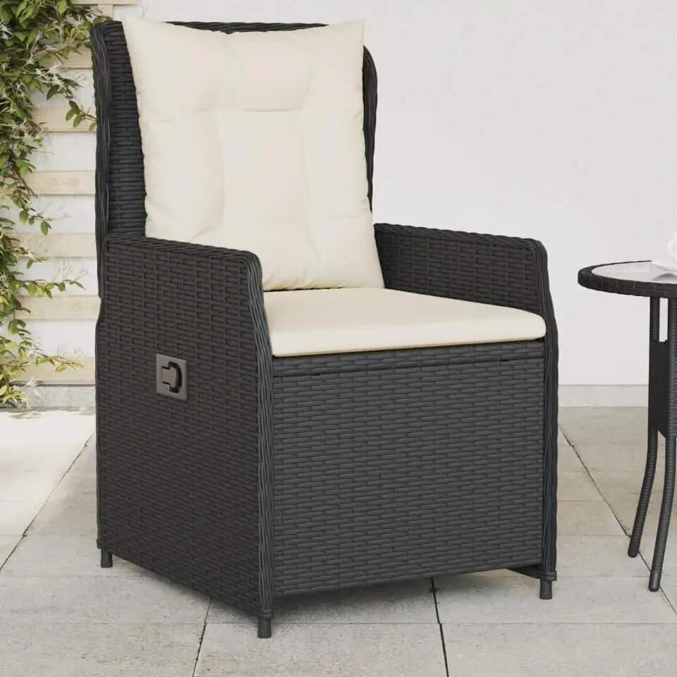 vidaXL - Verstelbare tuinstoelen - Zwart - Poly rattan - 2 stuks