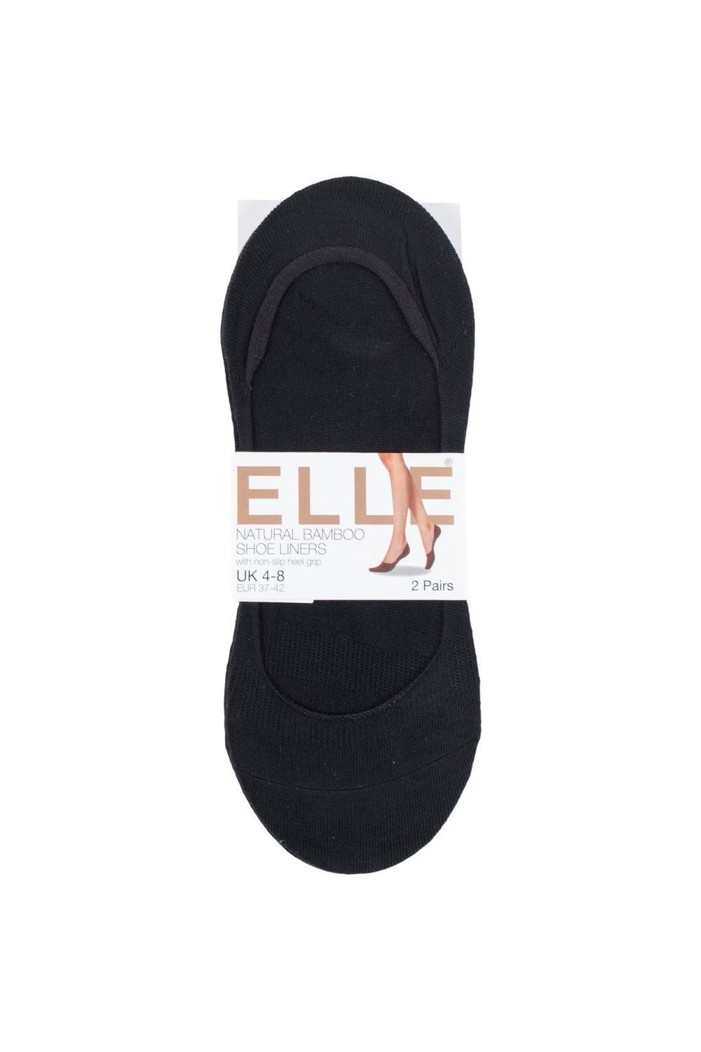 ELLE 2 Pair Bamboo Seamless Shoe liners with Silicone Heel Grips