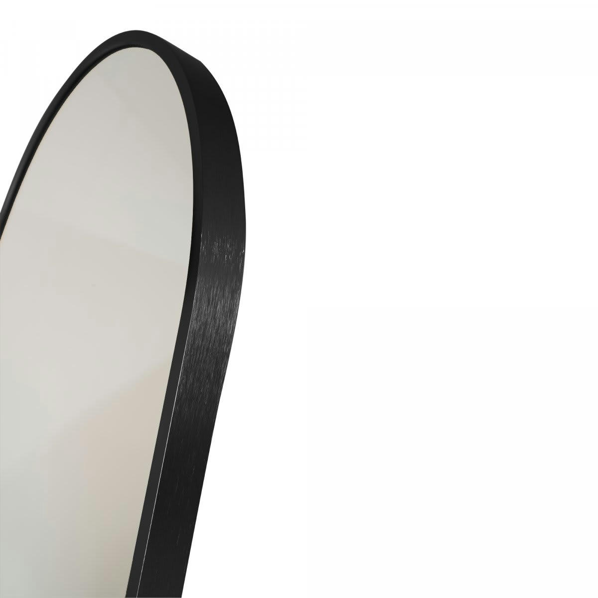 MIMOSA - Miroir sur pied contour en métal noir
