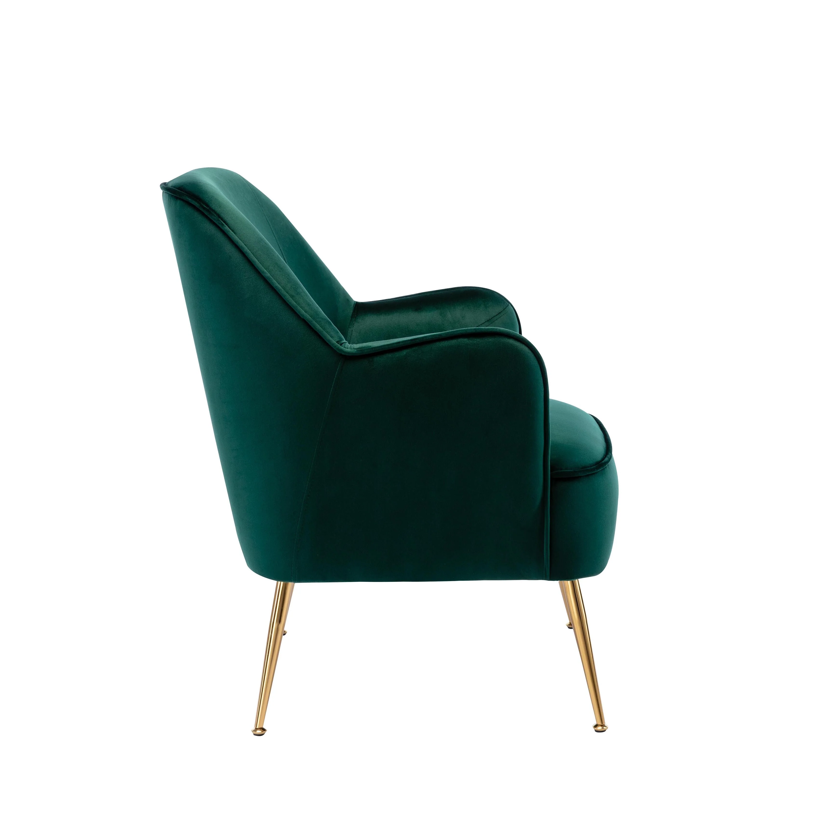 Porthos Home Adora Velvet Upholstered Accent Chair with Gold Chrome Legs