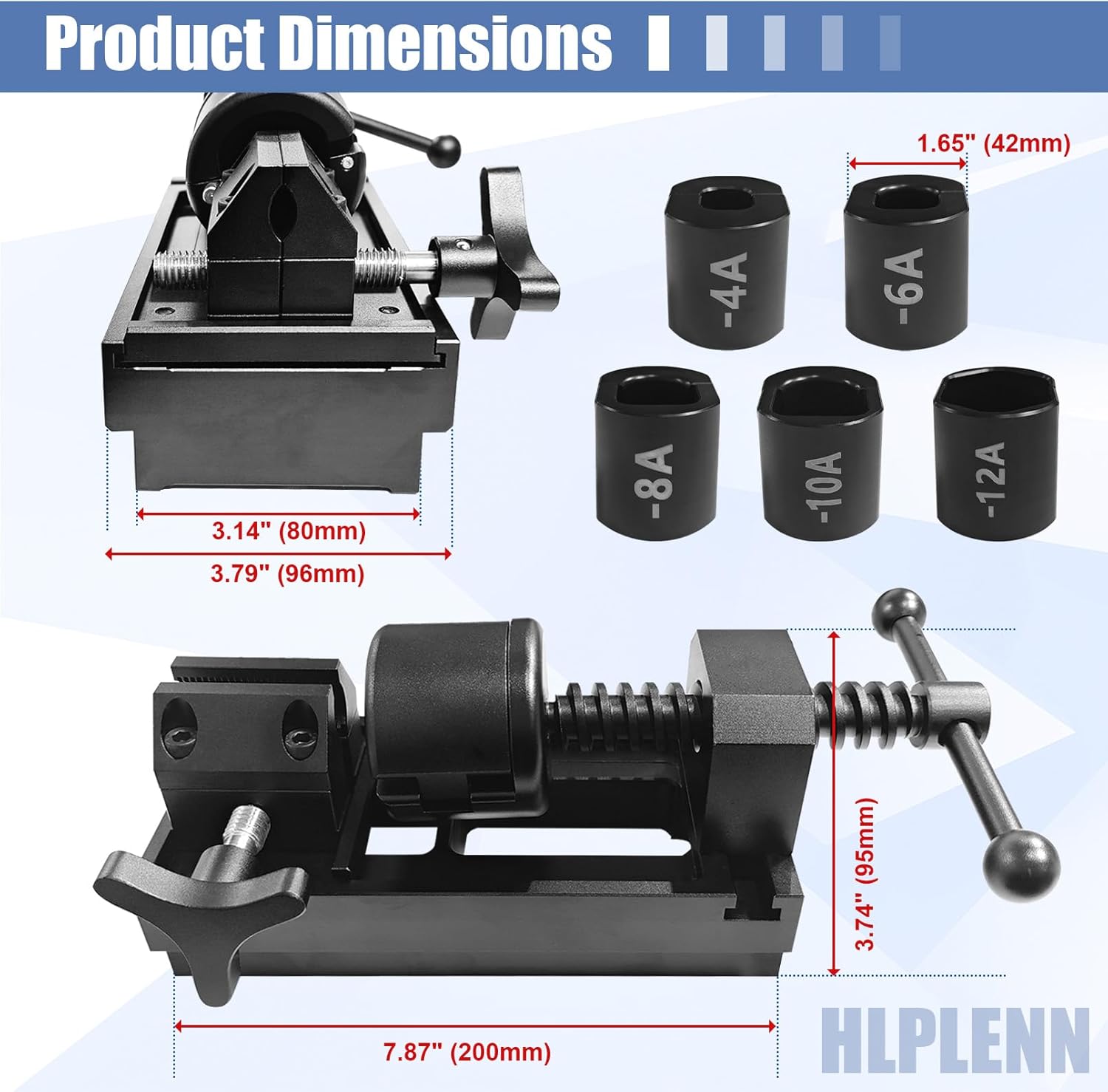 Fitting Installation Tool Kit for 4AN-12AN Hoses, Universal an Hose Assembly Tool & Fuel Line Fittings Removal Tool with 6 Dies (4,6,8,10,12AN) - Works with CPE & All Brands Fuel Lines