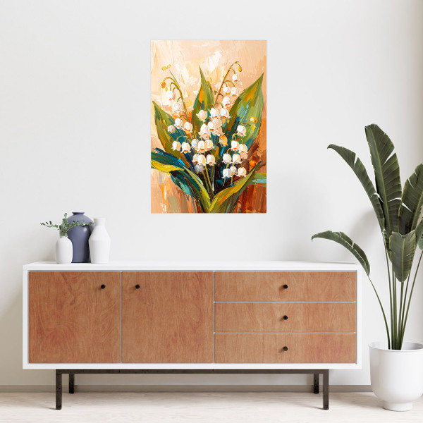 Naklejka samoprzylepna do salonu Feeby Konwalie Kwiaty Rośliny Natura 20x30