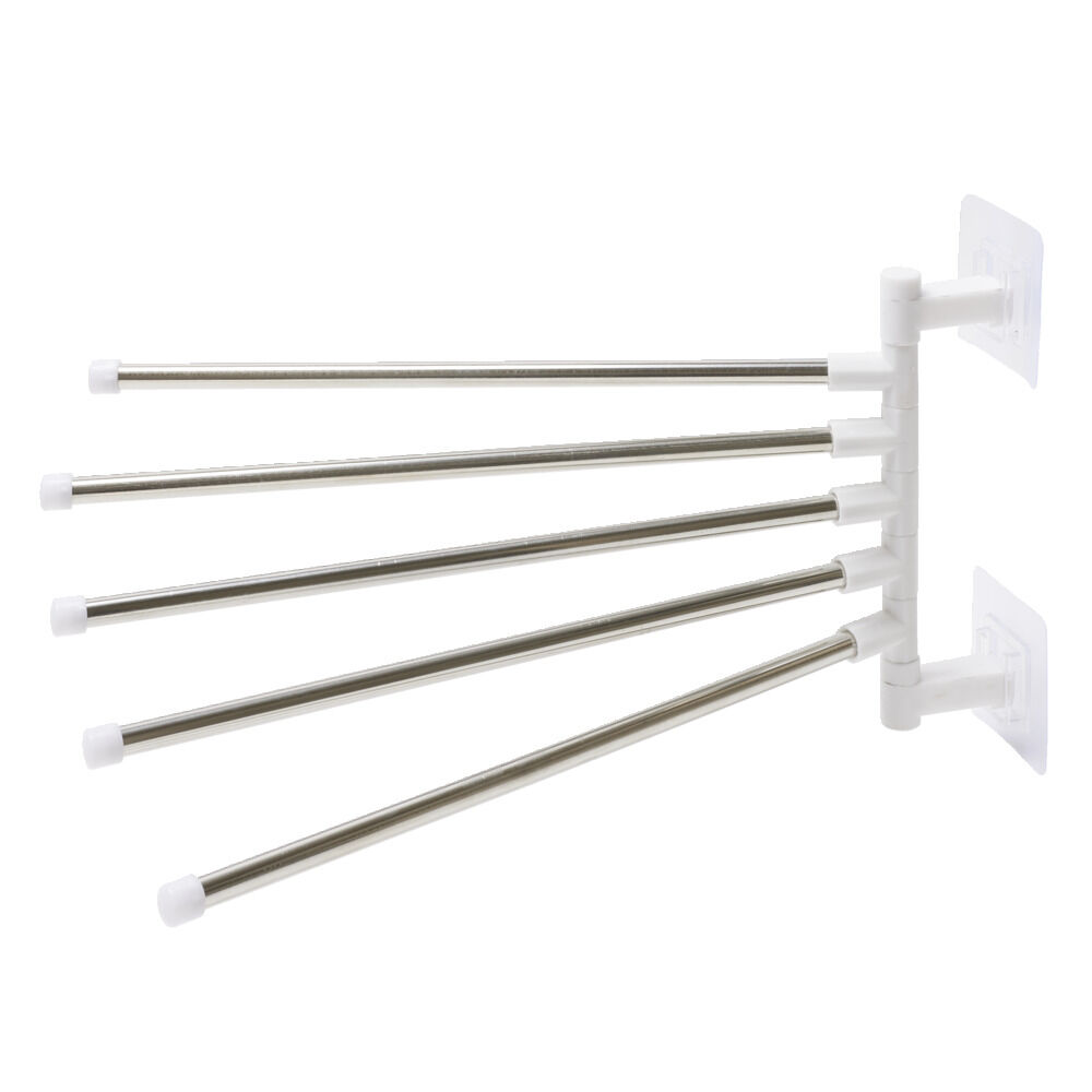 Porte-serviette rotatif 5 branches avec adhésif blanc 26xH16,5cm