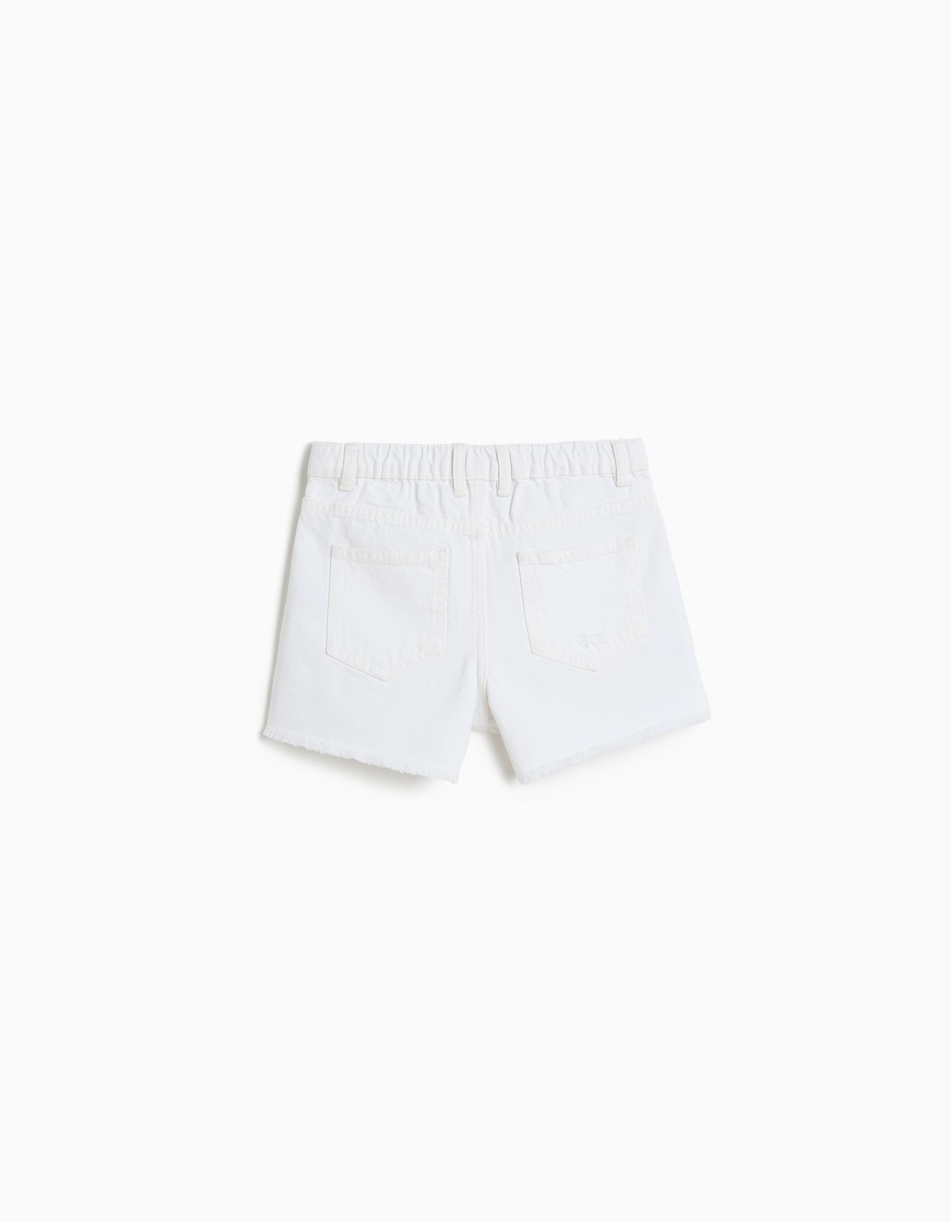 Calções de Ganga, Menina, Branco