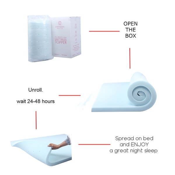 Empyrean Bedding Gel Infused Mattress Topper - Ventilated Design Memory Foam Mattress Pad