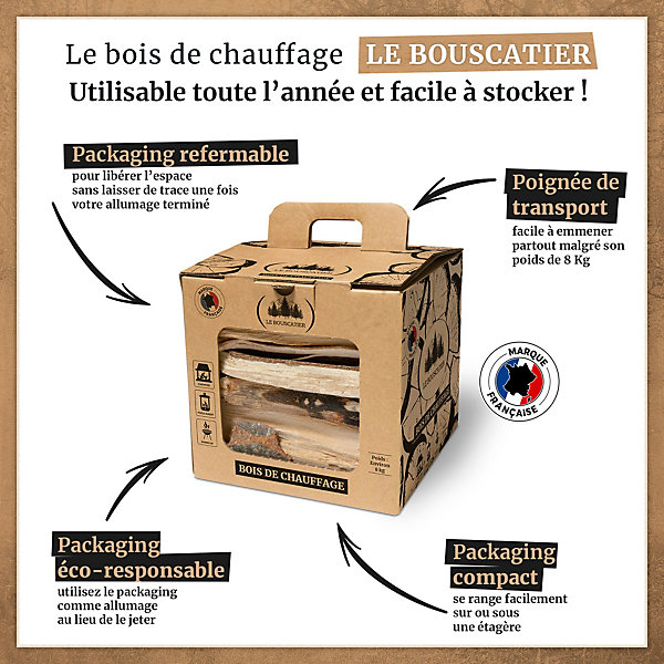 Carton de 20l bois de chauffage pour cheminée poêle four à pizza cuisinières Barbecue brasero