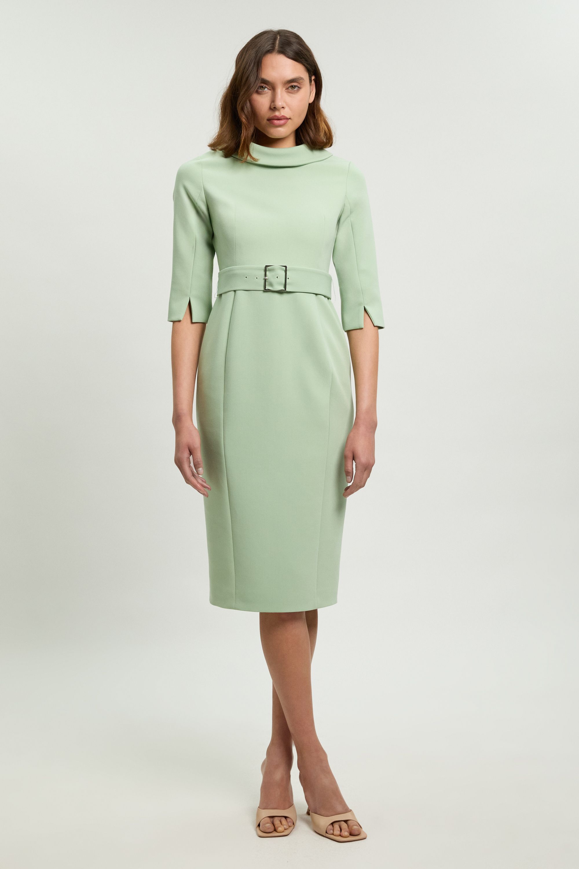 KarenMillen Petite Tailored Roll Neck Pencil Midi Dress