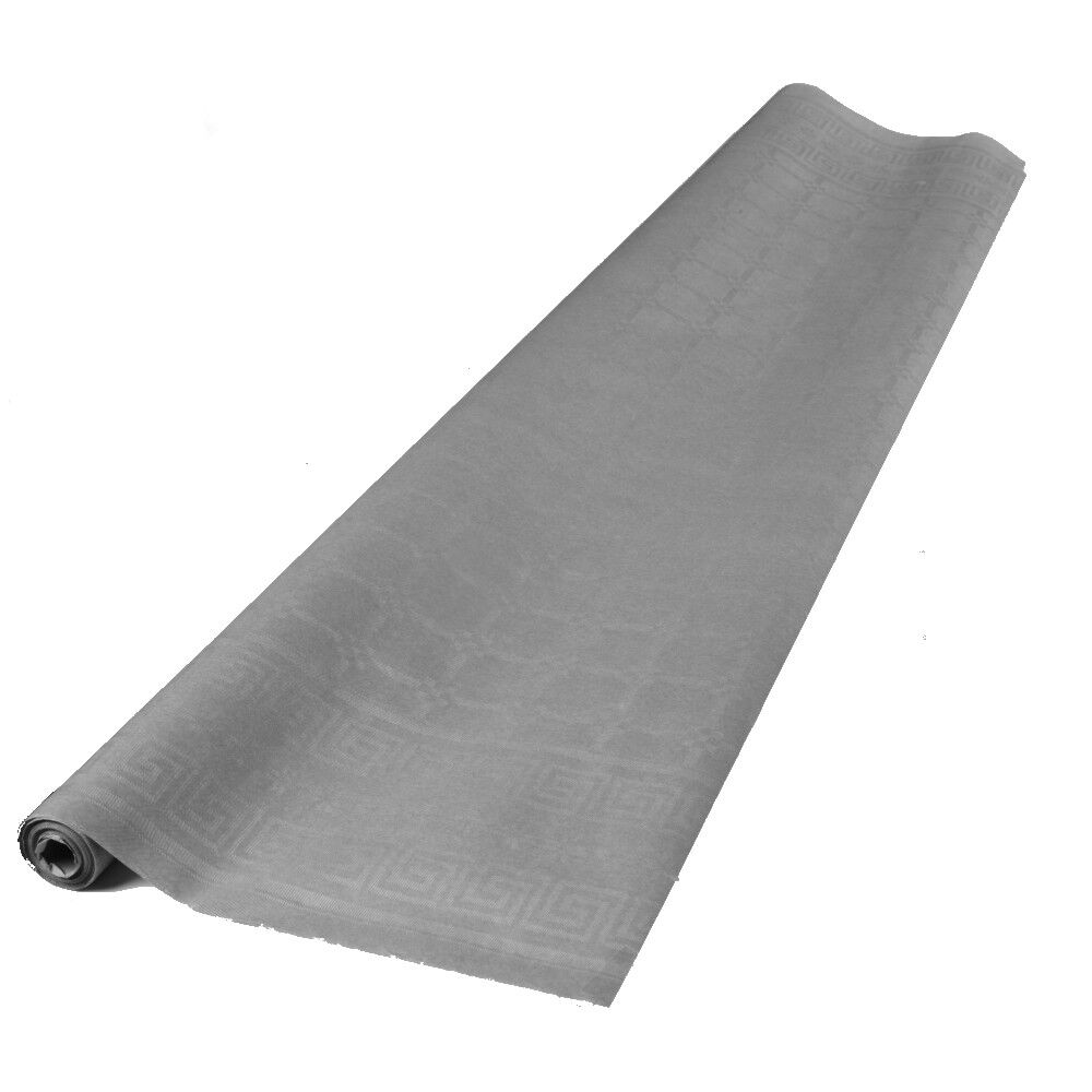 Nappe damassée gris clair en papier 6 m