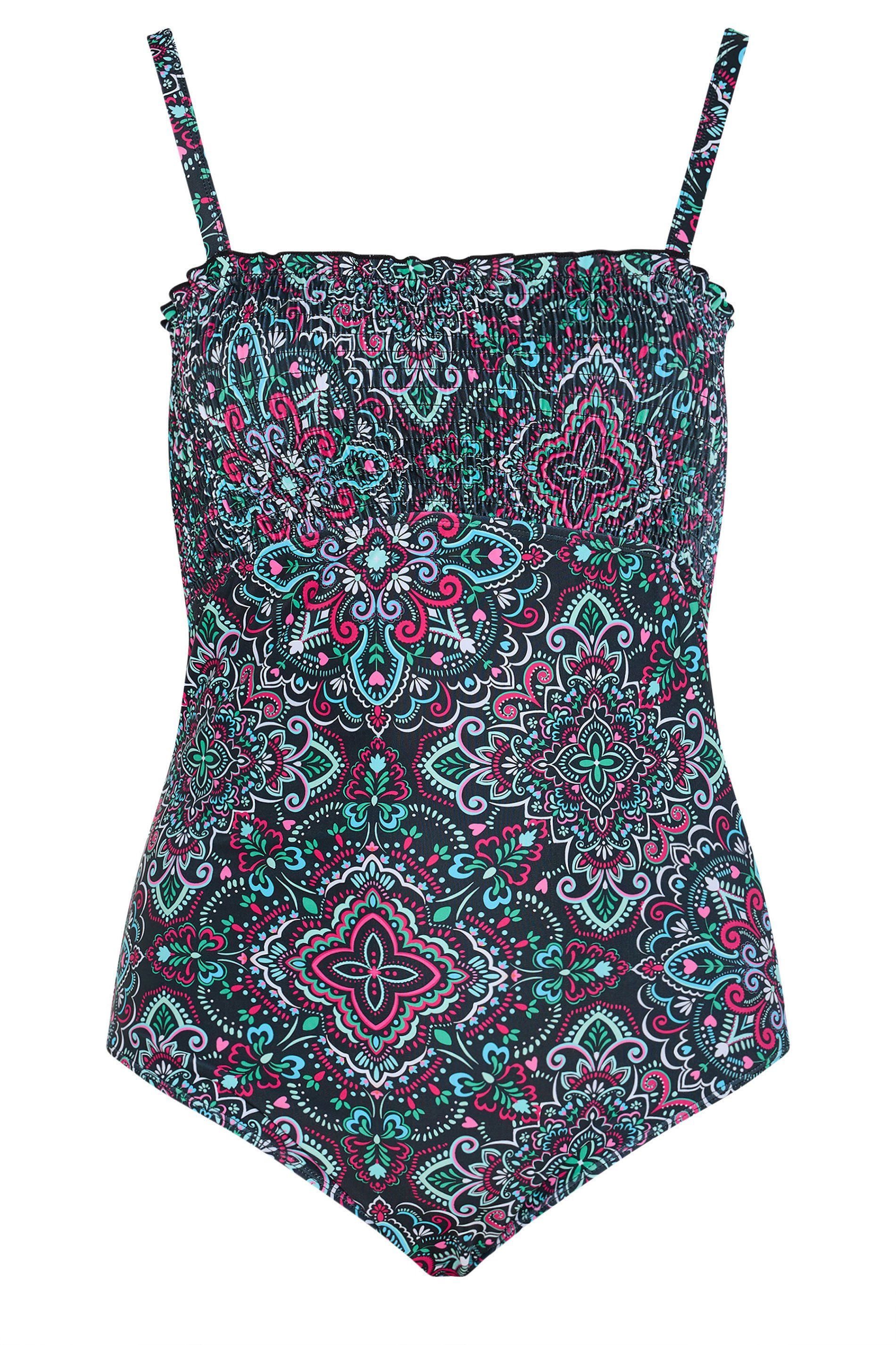 Yours Aztec Print Shirred Swimsuit