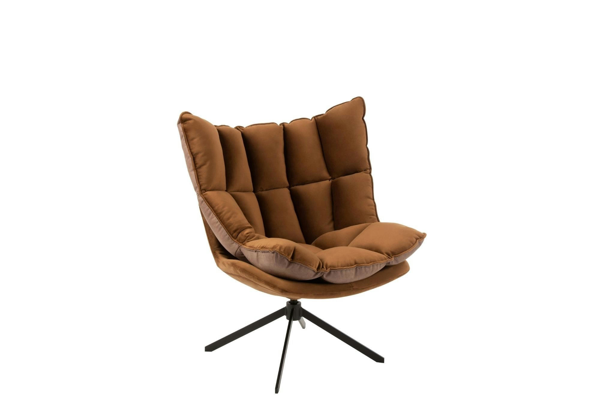 FENIX - Fauteuil de relaxation en tissu et simili et piétement métal noir