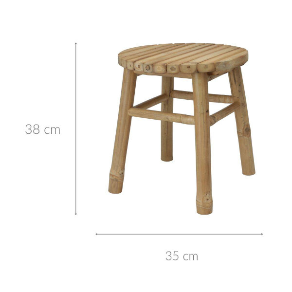 Taboret bambusowy, niski, Ø 35 x 38 cm