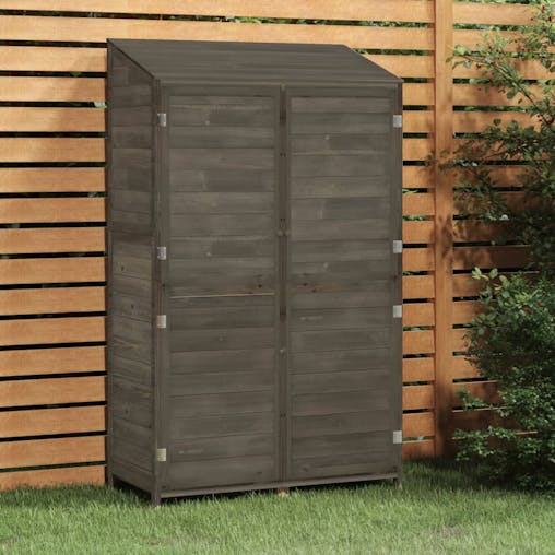 NNEVL Garden Shed Anthracite 102x52x174.5 cm Solid Wood Fir