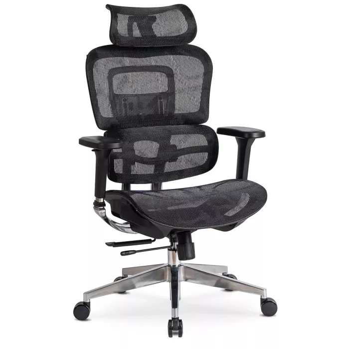 Krzesło Obrotowe Biurowe Fotel Ergonomiczny Biurowy Obrotowy Czarny NINO