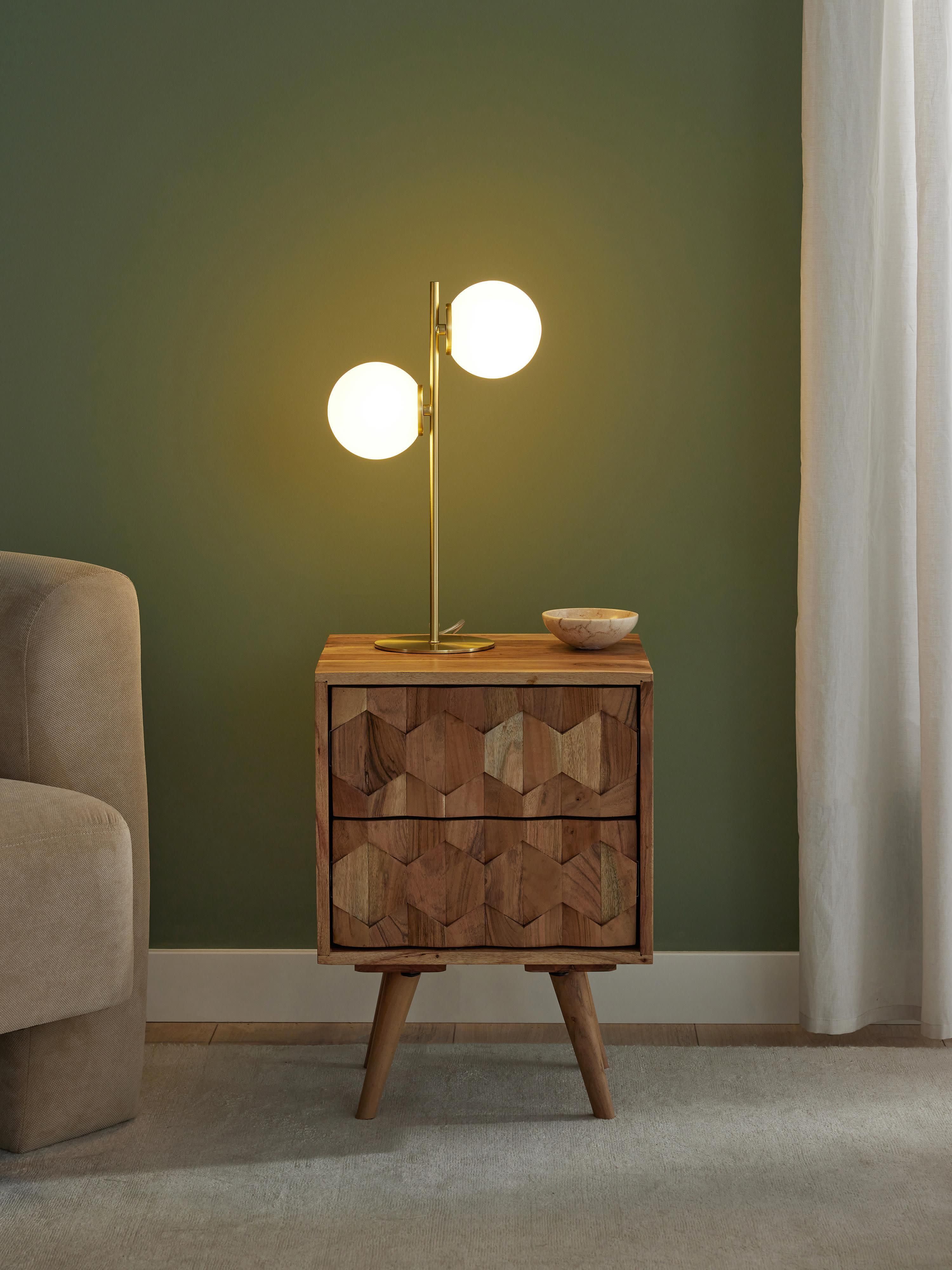 Tischlampe Atlanta aus Opalglas