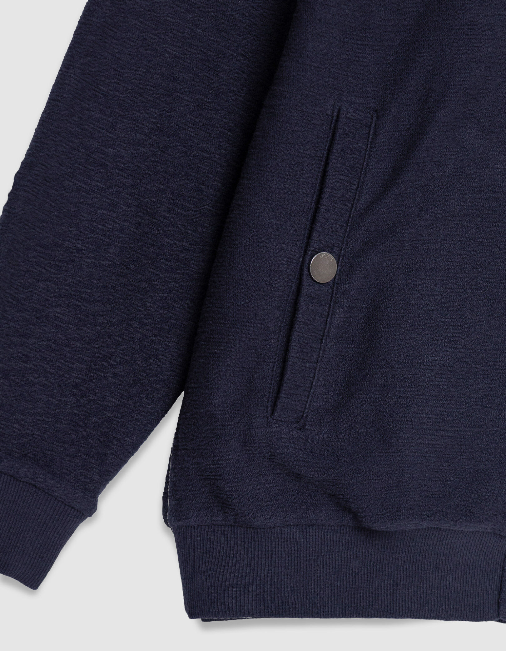 Cardigan capuche marine boutons pressions Homme