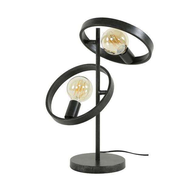Giga Meubel Tafellamp Hover - Zwart Metaal - 2-Lichts - 26x42x53cm